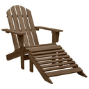 vidaXL Adirondack Garden Chair with Ottoman Solid Spruce Wood