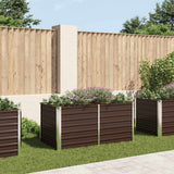 vidaXL Plantenbak verhoogd 160x80x77 cm gegalvaniseerd staal bruin
