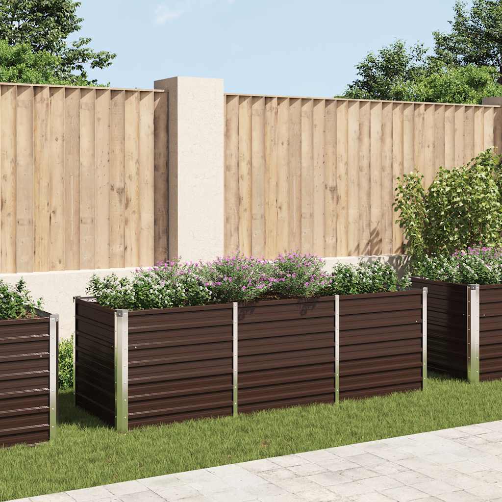 vidaXL Plantenbak verhoogd 160x80x77 cm gegalvaniseerd staal bruin