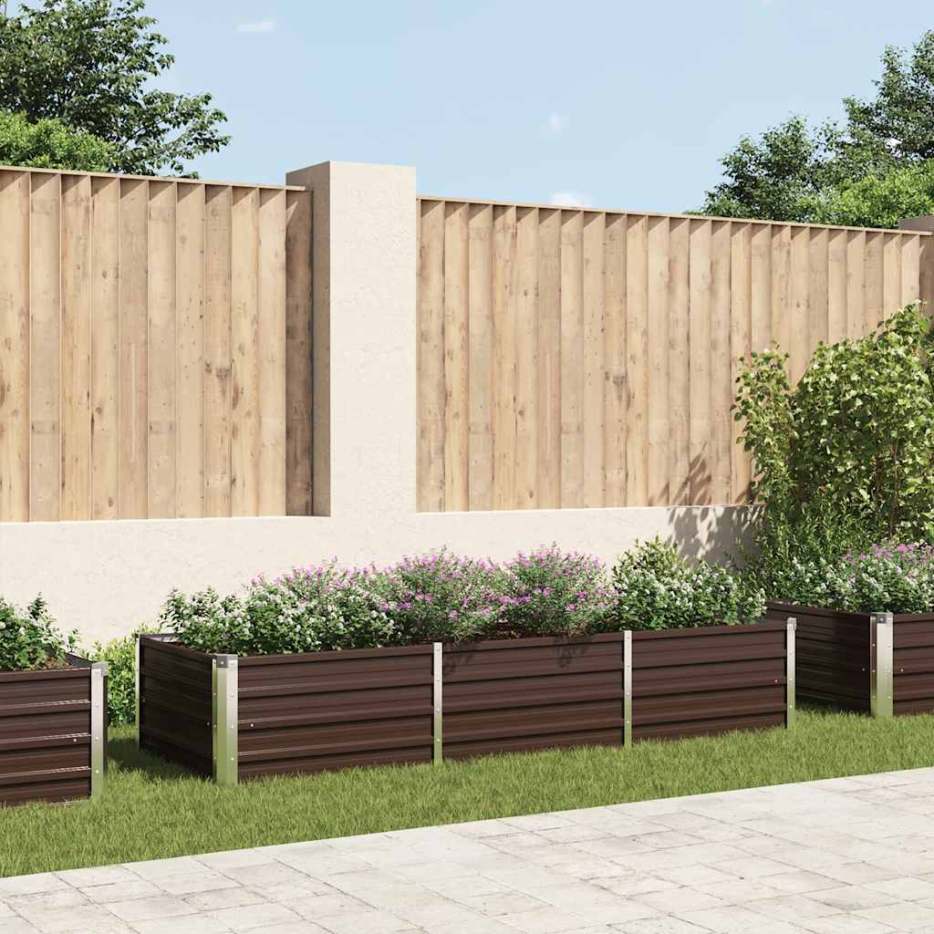 vidaXL Plantenbak verhoogd 160x80x77 cm gegalvaniseerd staal bruin