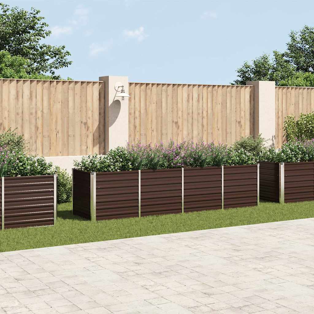 vidaXL Plantenbak verhoogd 160x80x77 cm gegalvaniseerd staal bruin