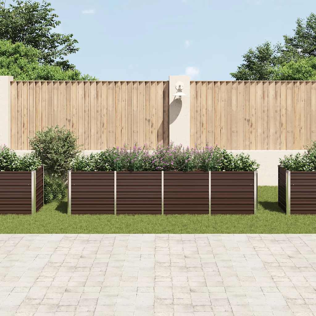 vidaXL Plantenbak verhoogd 160x80x77 cm gegalvaniseerd staal bruin