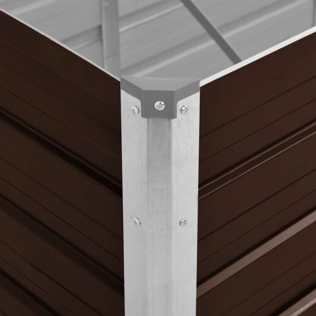 vidaXL Plantenbak verhoogd 160x80x77 cm gegalvaniseerd staal bruin