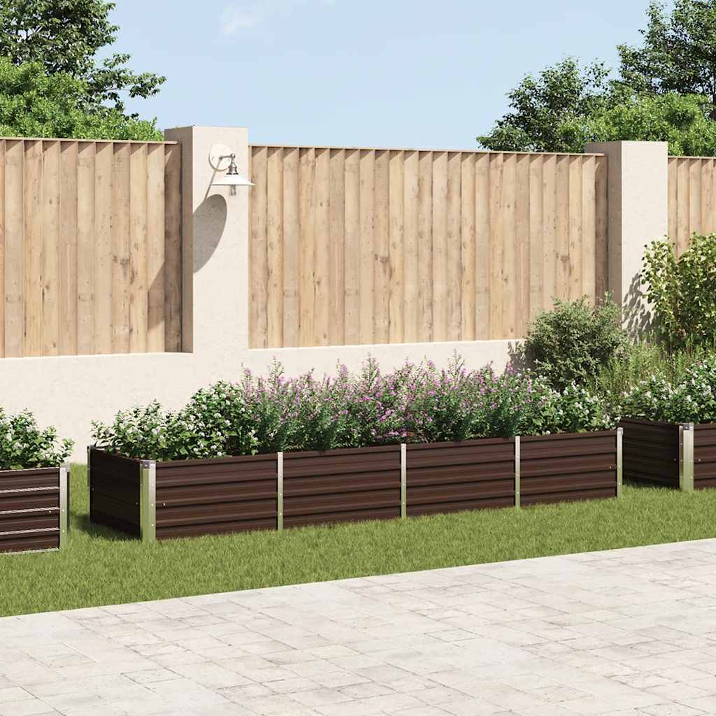 vidaXL Plantenbak verhoogd 160x80x77 cm gegalvaniseerd staal bruin