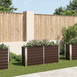 vidaXL Plantenbak verhoogd 160x80x77 cm gegalvaniseerd staal bruin
