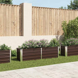 vidaXL Plantenbak verhoogd 160x80x77 cm gegalvaniseerd staal bruin