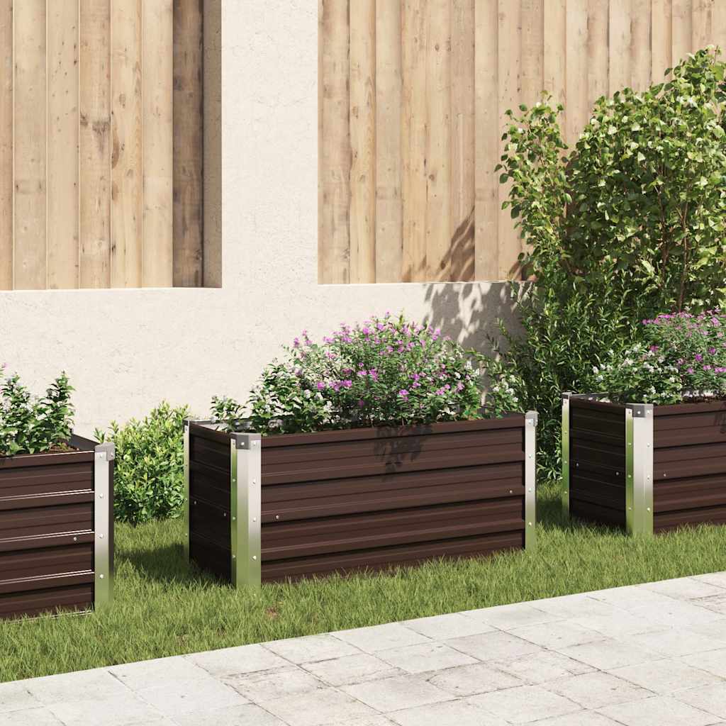 vidaXL Plantenbak verhoogd 160x80x77 cm gegalvaniseerd staal bruin