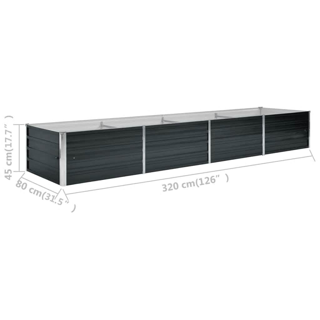 vidaXL Plantenbak verhoogd 160x80x77 cm gegalvaniseerd staal antraciet