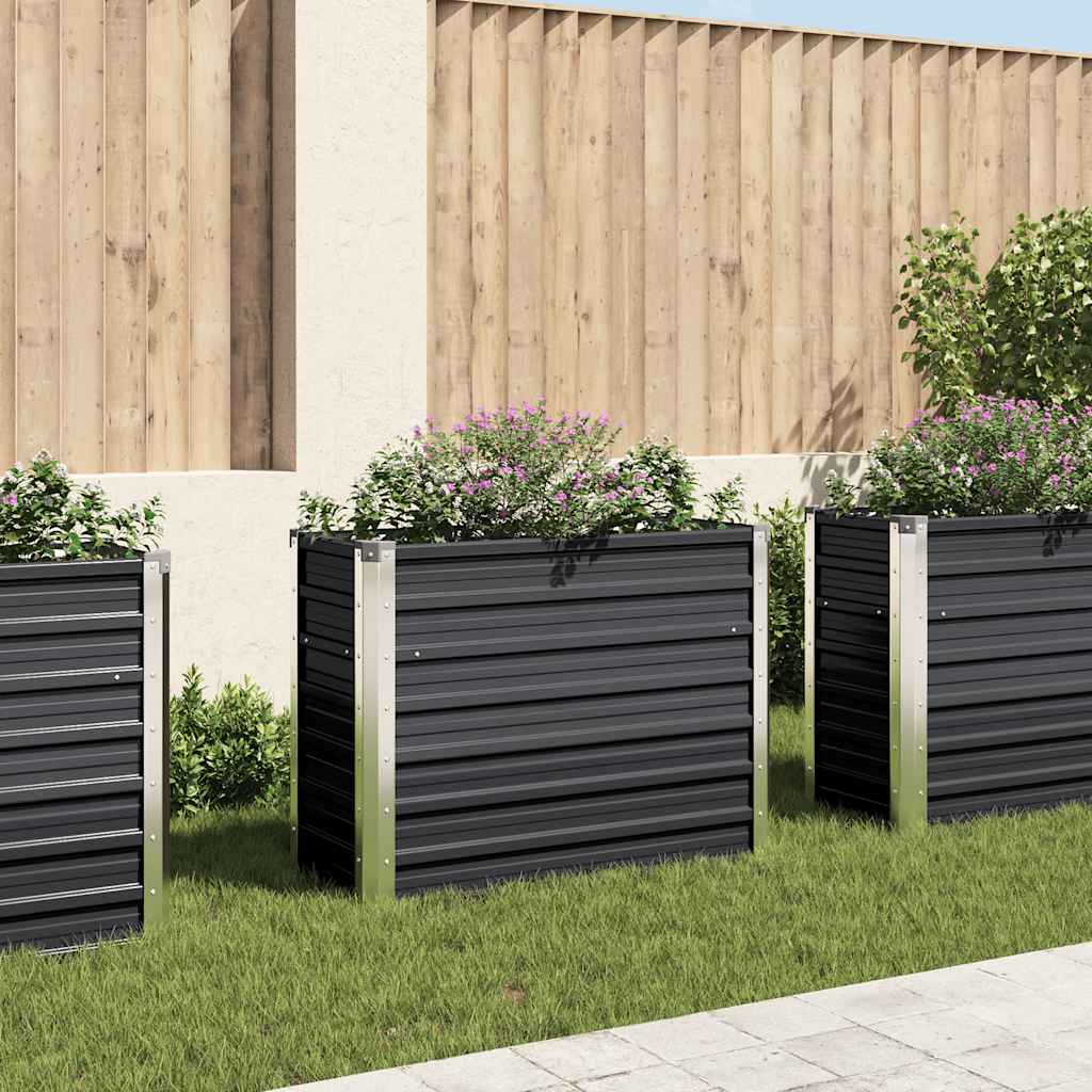 vidaXL Plantenbak verhoogd 160x80x77 cm gegalvaniseerd staal antraciet