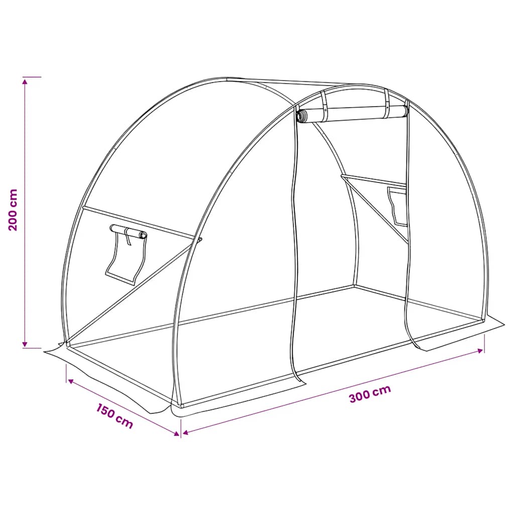 vidaXL Kas 4,5 m² 300x150x200 cm