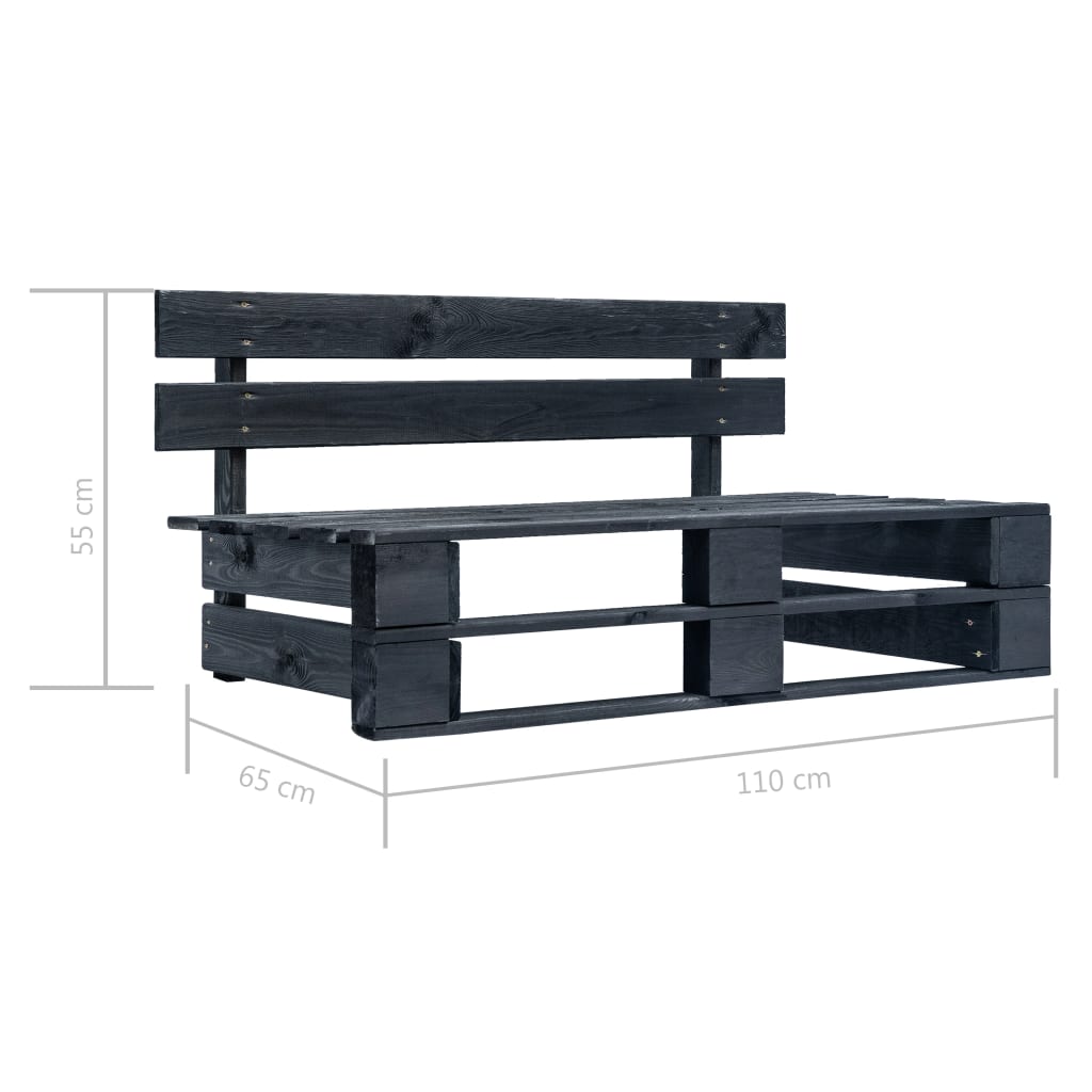 vidaXL Tuinbank pallet hout grijs