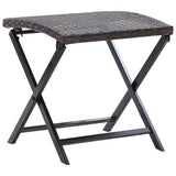vidaXL Kruk inklapbaar poly rattan zwart