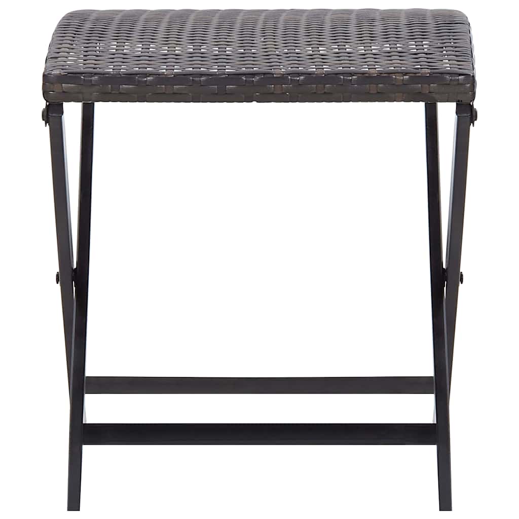 vidaXL Kruk inklapbaar poly rattan zwart