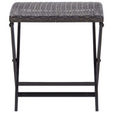 vidaXL Kruk inklapbaar poly rattan zwart