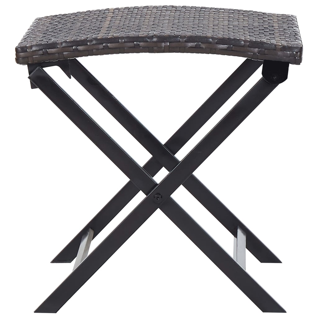 vidaXL Kruk inklapbaar poly rattan zwart