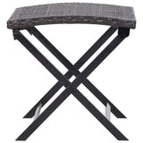 vidaXL Kruk inklapbaar poly rattan zwart