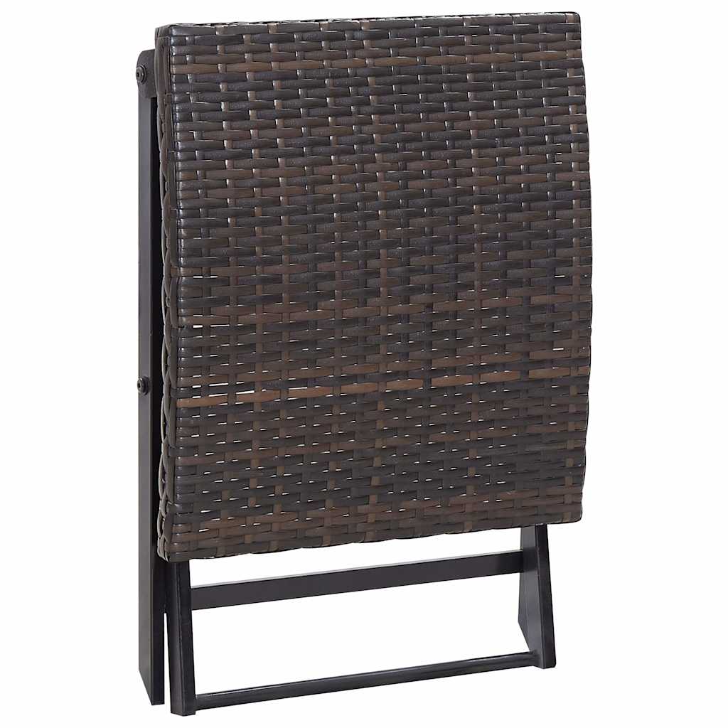 vidaXL Kruk inklapbaar poly rattan zwart