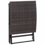 vidaXL Kruk inklapbaar poly rattan zwart
