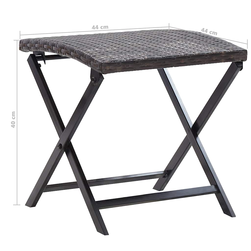 vidaXL Kruk inklapbaar poly rattan zwart