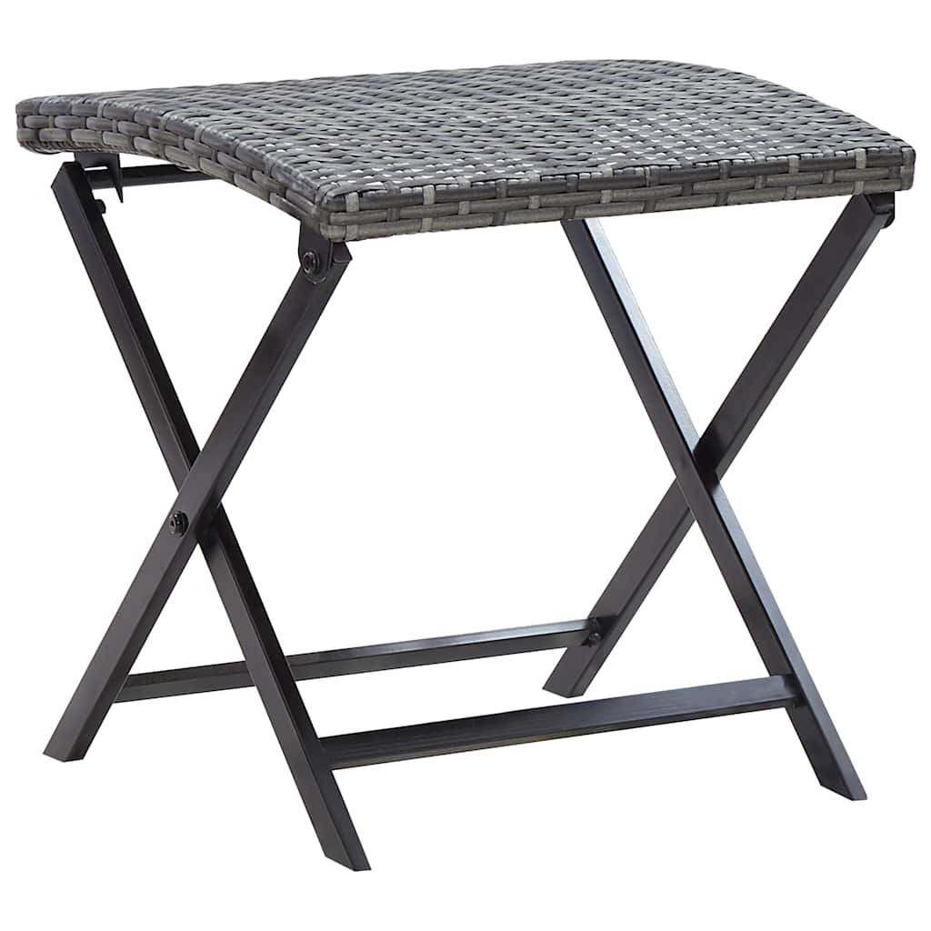 vidaXL Kruk inklapbaar poly rattan zwart