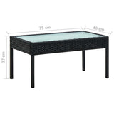 vidaXL 4-delige Loungeset met kussens poly rattan bruin