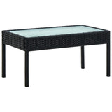 vidaXL 4-delige Loungeset met kussens poly rattan bruin
