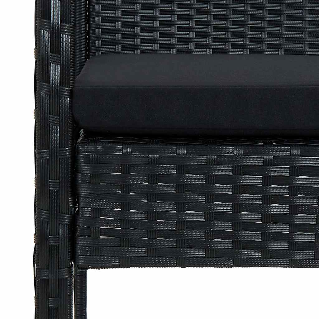 vidaXL 4-delige Loungeset met kussens poly rattan bruin