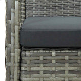 vidaXL Tuinbank 3-zits met kussen poly rattan grijs