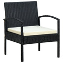 vidaXL Tuinstoel met kussen poly rattan bruin