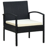 vidaXL Tuinstoel met kussen poly rattan bruin