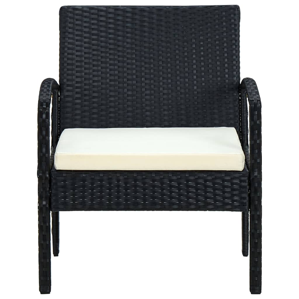 vidaXL Tuinstoel met kussen poly rattan bruin