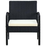 vidaXL Tuinstoel met kussen poly rattan bruin