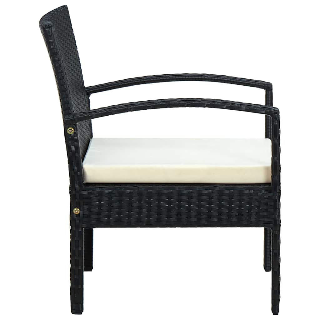 vidaXL Tuinstoel met kussen poly rattan bruin