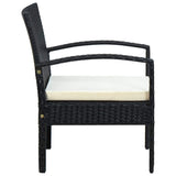 vidaXL Tuinstoel met kussen poly rattan bruin