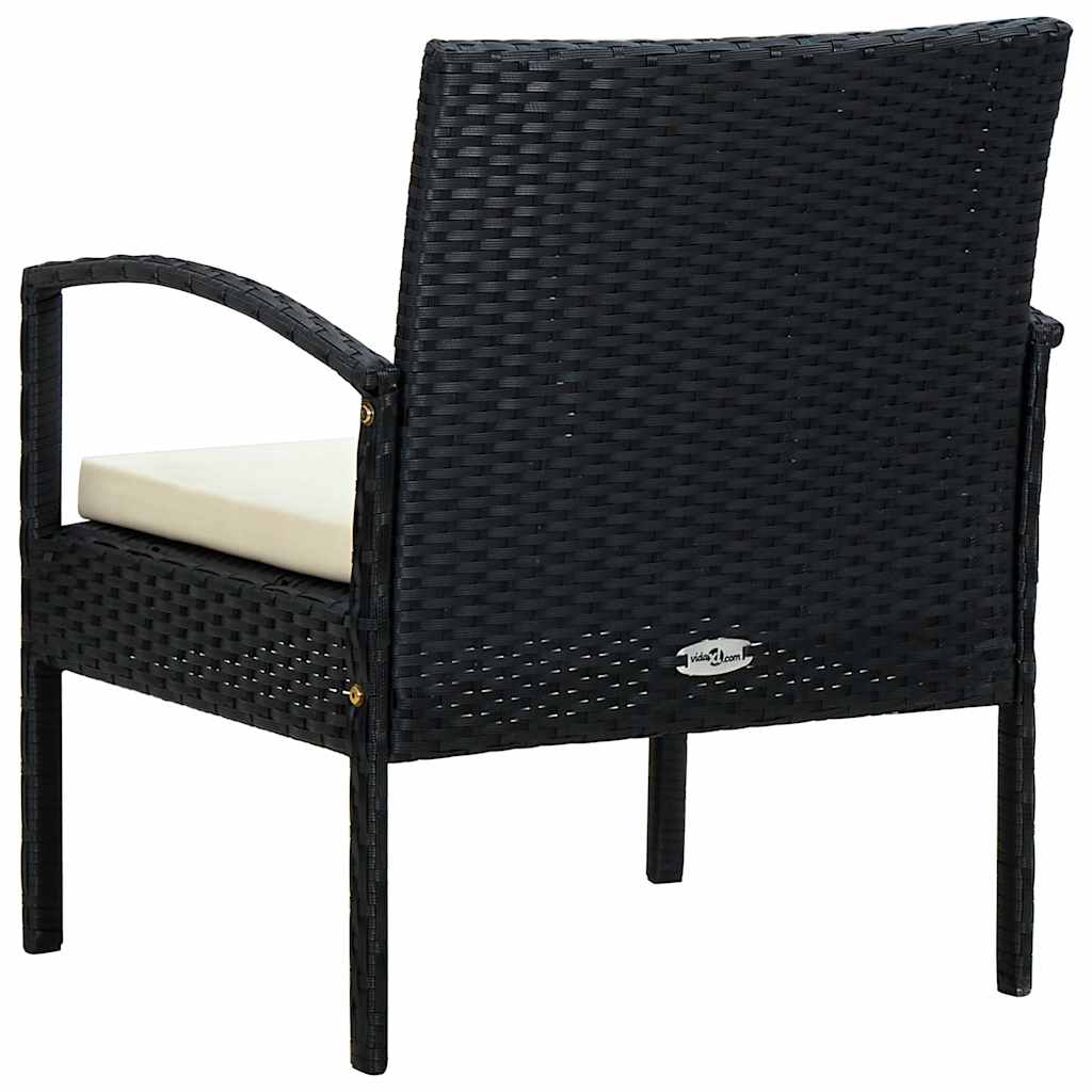 vidaXL Tuinstoel met kussen poly rattan bruin