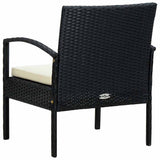 vidaXL Tuinstoel met kussen poly rattan bruin