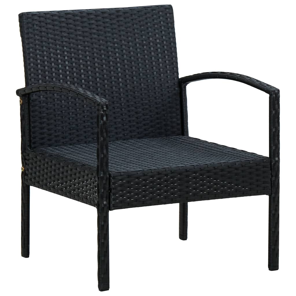 vidaXL Tuinstoel met kussen poly rattan bruin