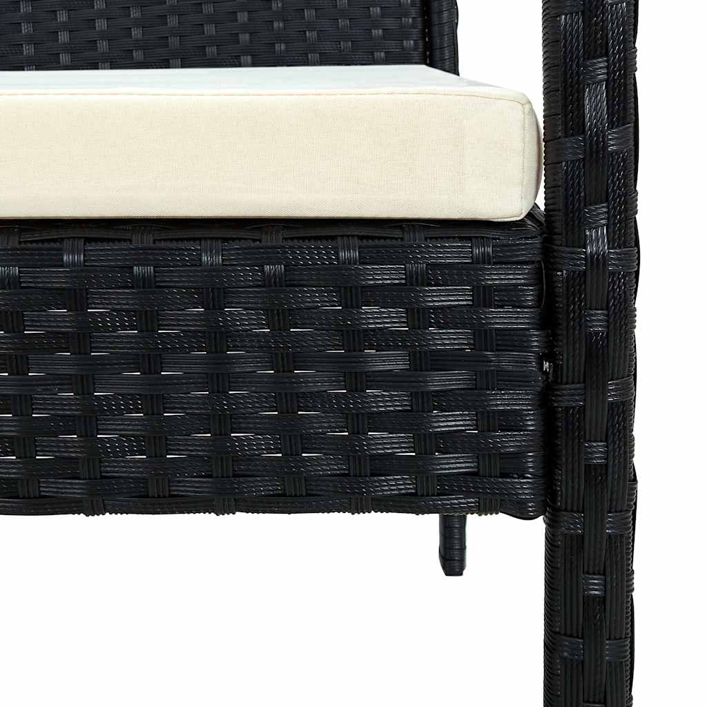 vidaXL Tuinstoel met kussen poly rattan bruin