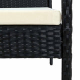 vidaXL Tuinstoel met kussen poly rattan bruin