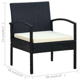vidaXL Tuinstoel met kussen poly rattan bruin
