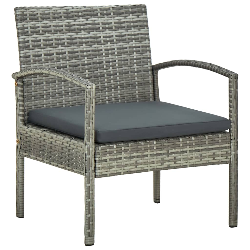 vidaXL Tuinstoel met kussen poly rattan bruin