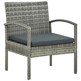 vidaXL Tuinstoel met kussen poly rattan bruin