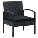 vidaXL Tuinstoel met kussen poly rattan bruin