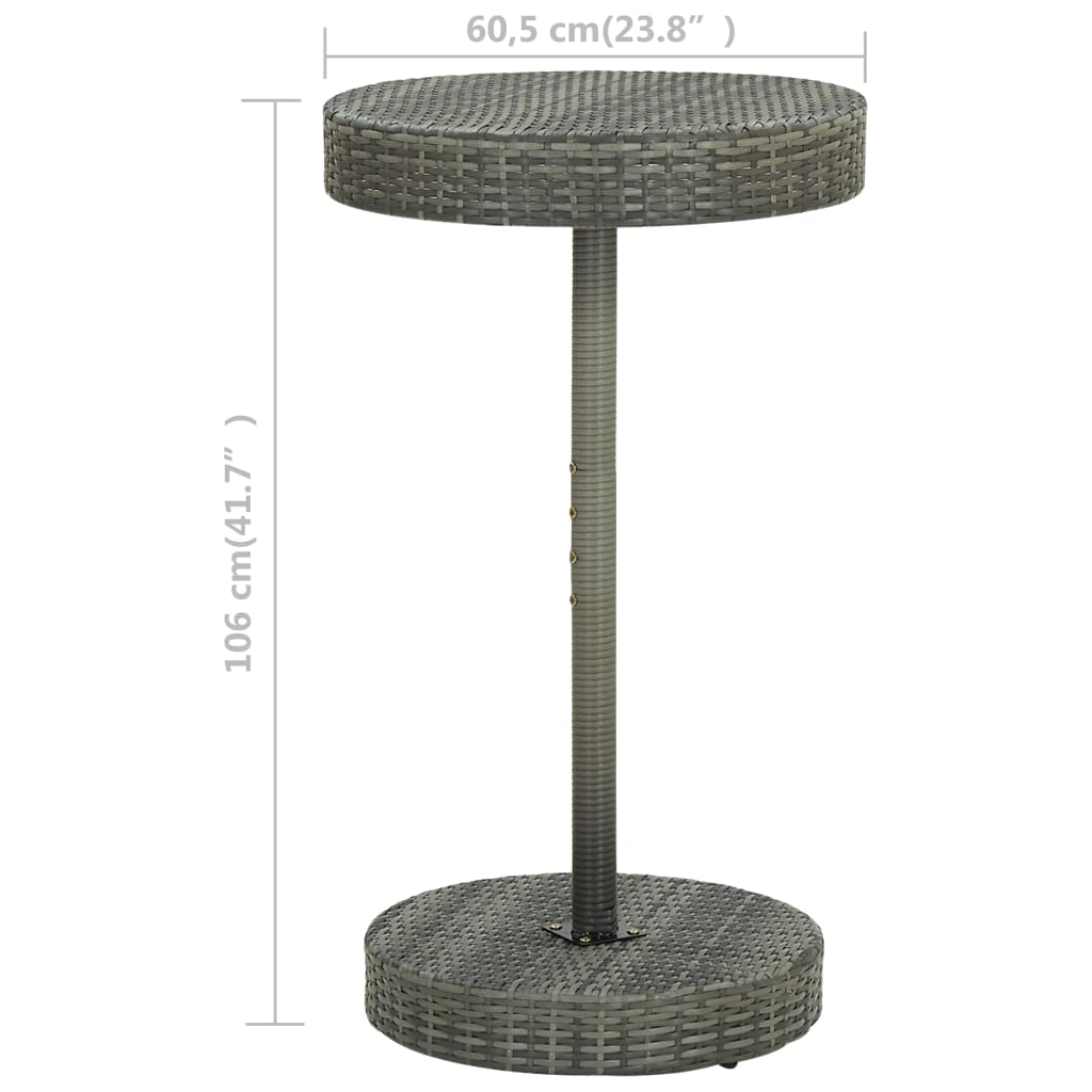 vidaXL Garden Table 60.5x106 cm poly rattan brown