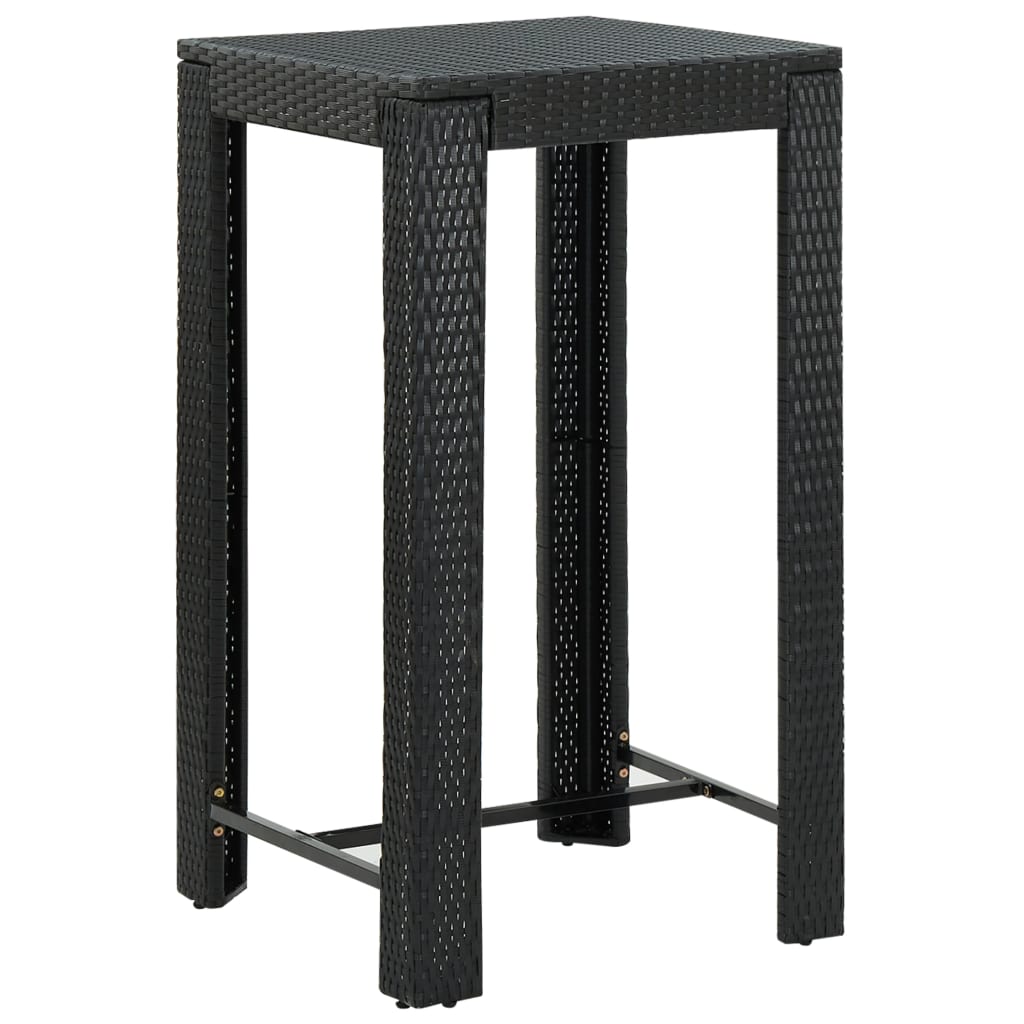 vidaXL Tuinbartafel 60,5x60,5x110,5 cm poly rattan bruin