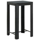 vidaXL Tuinbartafel 60,5x60,5x110,5 cm poly rattan bruin