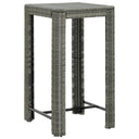 vidaXL Tuinbartafel 60,5x60,5x110,5 cm poly rattan bruin