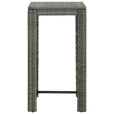 vidaXL Tuinbartafel 60,5x60,5x110,5 cm poly rattan bruin