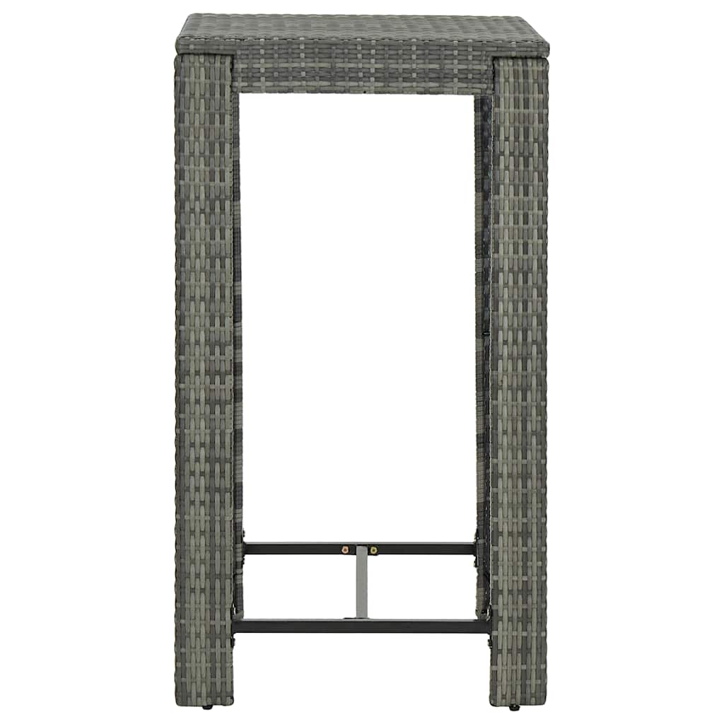 vidaXL Tuinbartafel 60,5x60,5x110,5 cm poly rattan bruin