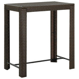 vidaXL Tuinbartafel 60,5x60,5x110,5 cm poly rattan bruin